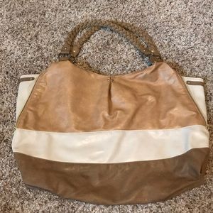 Shades of tan/brown striped purse